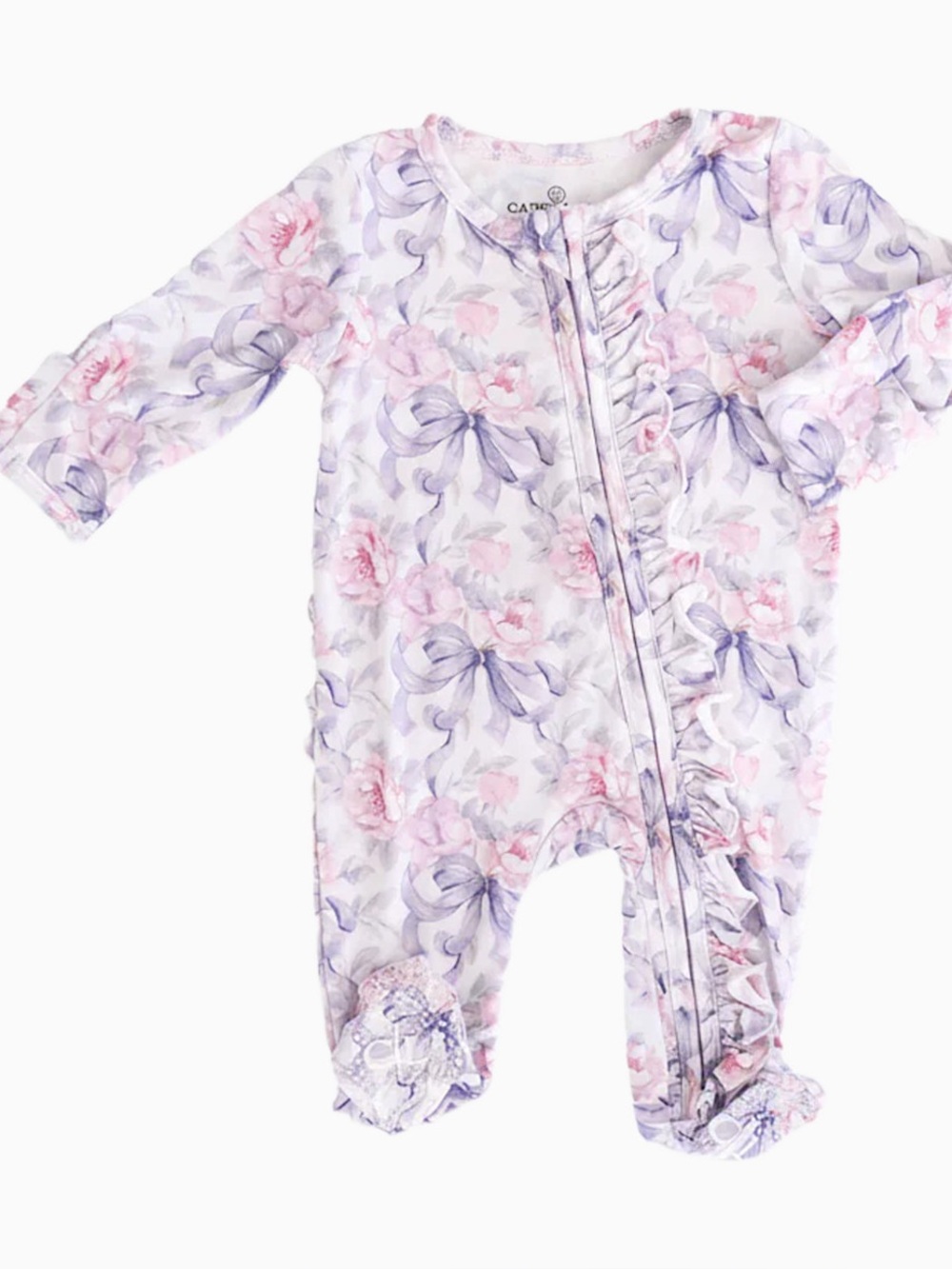 Caden Lane Ruffle Footie w/ Headband